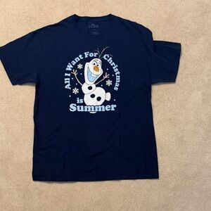 Disney Navy Blue Olaf Christmas Tee